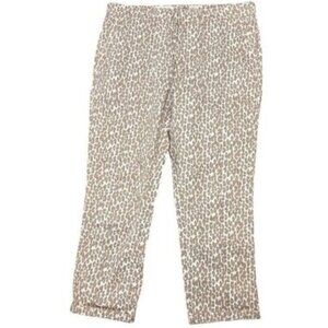 Anthropologie Women's 32 The Wanderer Pant Brown Leopard Linen Blend EUC